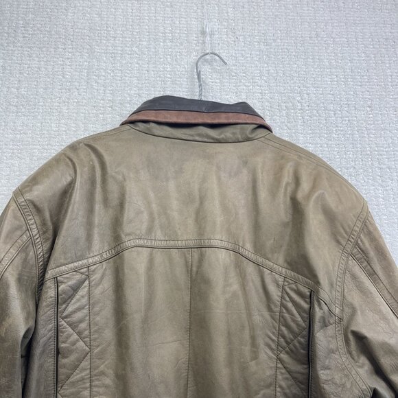 CORDOVAN Montreal Leather Bomber Jacket Military Style Olive Green Men Sz 42 VTG - Picture 15 of 16